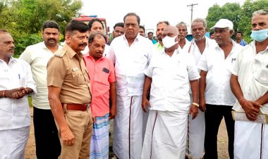 ஆற்றோடு சென்ற இளைஞர்!அமைச்சர் மஸ்தான் ஆய்வு!