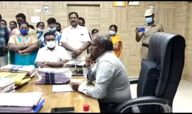 போராட்டத்தில் ஈடுபட்ட மக்களுக்கு வாத்தியாராக மாறிய  ராணிப்பேட்டை மாவட்ட ஆட்சியர்!