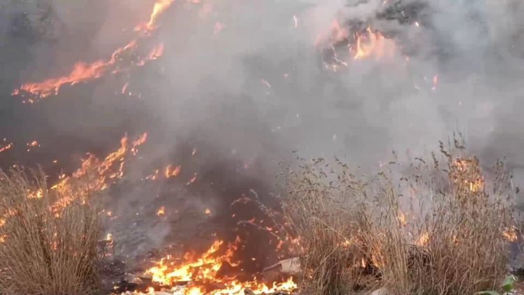 ஒன்பது டன் குப்பைகளை கொளுத்திய ஊழியர்கள்!