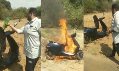 உரிமையாளரே தீயிட்டு கொளுத்திய ஓலா ஸ்கூட்டர்:-டாக்டரை வெறுப்பேற்றியதால் பரபரப்பு!