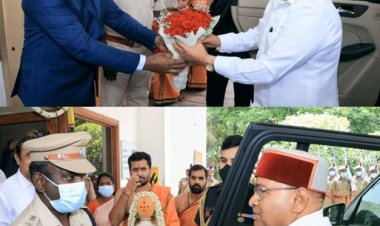 கர்நாடக ஆளுநரை வரவேற்ற ஆட்சியர் மற்றும் எஸ்.பி.!