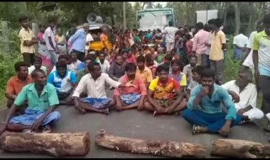 சுடுகாட்டையும் ஆட்டையை போட்ட மனிதர்!சாலைமறியல் பஸ் சிறைபிடிப்பு!!