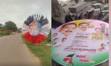 அதிமுக பிரமுகர் வைத்த பேனர் சரிந்து பெண் காயம்!