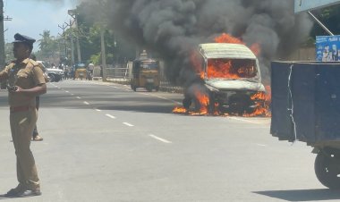 நீதிமன்றத்தின் அருகே டாட்டா சுமோ எரிப்பு!