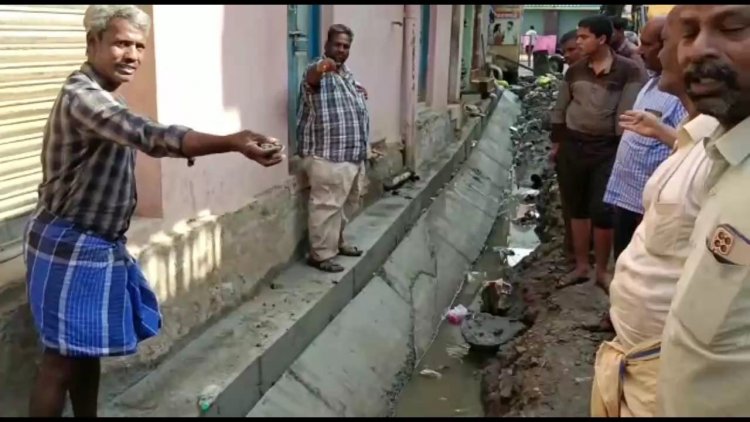 நான்கு நாட்களே ஆன கழிவுநீர் கால்வாய்கள் போனது! சூப்பர் காண்டிராக்டர் ஓட்டம்!!