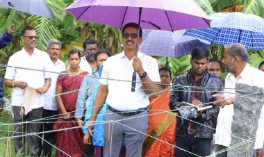 கொட்டும்மழையில் ஆய்வுகளை நடத்திய வேலூர் கலெக்டர் பெ.குமாரவேல் பாண்டியன்!