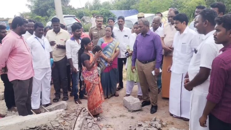 டுபாக்கூர் கட்டிடப் பணிகள்! இடிந்து சரிந்து விபத்து!