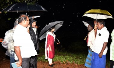 23 குழுக்கள் 249 முகாம்கள் பாம்பு பிடிப்பவர்கள் தயார்! குடையுடன் ஆய்வு நடத்திய திருவாரூர் கலெக்டர்!