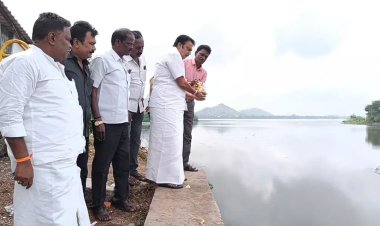 மகேந்திரவாடி ஏரி நிரம்பியது சட்டமன்ற உறுப்பினர் மலர் தூவினார்!