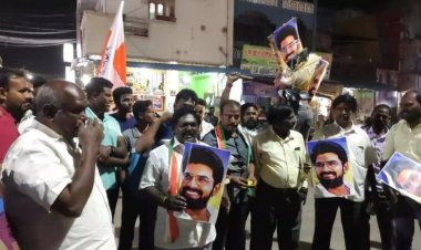 எம்.எல்.ஏ. உருவ பொம்மைக்கு செருப்பு மாலை! டென்ஷனோ டென்ஷன்!