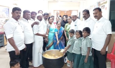 முதல்வர் பிறந்த தினம் ; வாணியம்பாடி நகரத்தில்பிரியாணி போட்டு கொண்டாட்டம்!