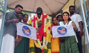 நடிகர் விஜய் மக்கள் இயக்கம் அம்பேத்கார் சிலைக்கு மாலை!