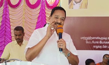 மாற்றுத்திறனாளிகளுகாக சேவை செய்பவர்கள் கால்களை தொட்டு வணங்க வேண்டும்:-அமைச்சர் ஆர்.காந்தி உருக்கம்!