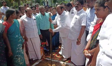 பூமி பூஜையில் அமைச்சர் எ.வ.வேலு!1400 பண்ணைகுட்டை அமைக்கும் பணி!!