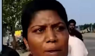 பெண் போலிசை "சாரி" கேட்க வைத்த லாரி ஓட்டுநர்!