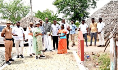 நாடக அரங்கு உள்ளிட்ட பணிகளை மாவட்ட ஆட்சியர் தி.சாருஸ்ரீ  ஆய்வு!