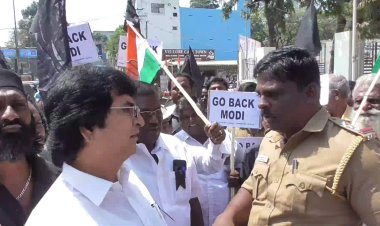 கறுப்புக்கொடியுடன் சென்ற காங்கிரஸாரை தடுத்த வேலூர் போலிசார்!