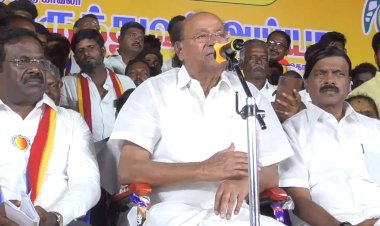 பாலாற்றை பாதுகாக்க 120 கி.மீ. சைக்கிளில்  சென்று போராடியவன் நான்! திமுக அண்ட புளுகு புளுகுகிறது! மருத்துவர் ச.ராமதாசு பேச்சு!