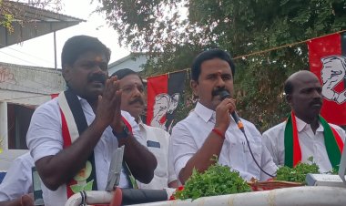 முன்னாள் அமைச்சர் காமராஜ் தீவிர வாக்கு சேகரிப்பு! இரட்டை இலையை காட்டி பிரச்சாரம்!