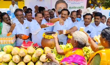 எடப்பாடி பழனிச்சாமி உத்தரவு பேரில் தண்ணீர் பந்தல் திறப்பு!