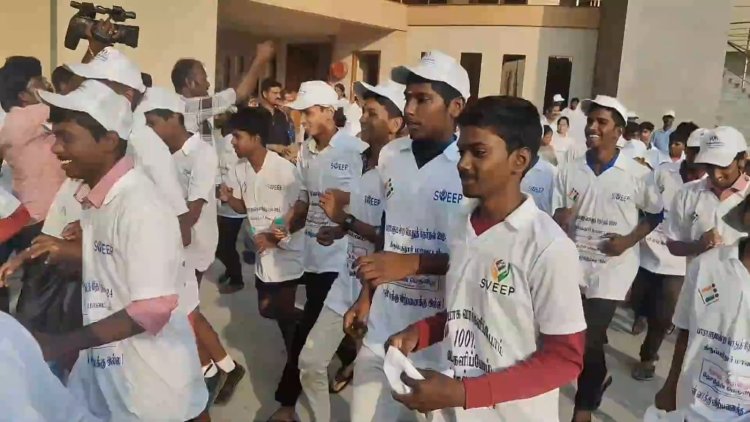திருப்பத்தூரில் தேர்தல் விழிப்புணர்வு மாரத்தான் போட்டி!