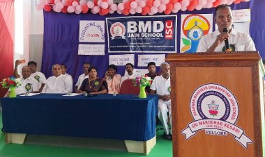 பி.எம்.டி ஜெயின் பள்ளியில் யோகா தினம்! மண்டலகுழு தலைவர் புஷ்பலதா பங்கேற்பு!