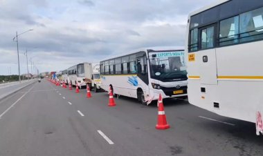 இராணிப்பேட்டை மேம்பால பணி குளறுபடி! ஊர்ந்து கடக்கும் கனரக வாகனங்கள்!