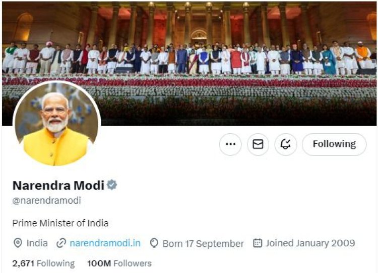 பிரதமர் நரேந்திர மோடி X இல் 100 மில்லியன் பின் தொடர்பவர்களால் மைல்கல்லை கடந்தார்*!