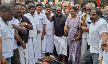 அண்ணாமலை உருவ பொம்மை எரிப்பு...குடியாத்தத்தில் பதற்றம்!