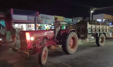 மண் கொள்ளை டிராக்டரை ஓட்டிய போலீஸ்!