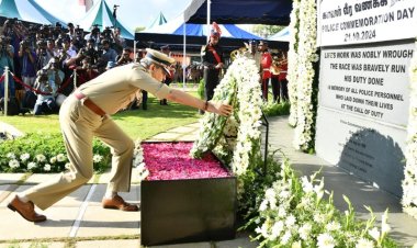 பணியில் உயிர்நீத்த காவலர்களுக்கு வீரவணக்கம் செய்த முதலமைச்சர்! அஞ்சலி செலுத்திய டிஜிபி!