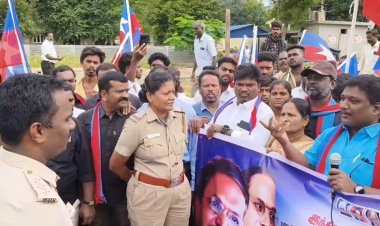 அமித்ஷாவால் ஏற்பட்ட பதற்றம்! உருவ பொம்மை எரிக்க முயற்சி!