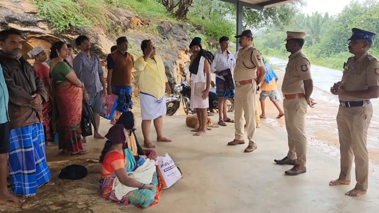 தடுப்பணையில் நீராடியவர்களை விரட்டியடித்த டிஎஸ்பி!