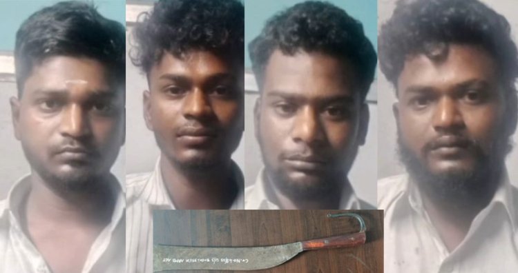 பெண் தலைமையில் பட்டாக்கத்தியுடன் காரில் வலம்!  போலீசாரால் சுற்றி வளைக்கப்பட்ட  கும்பல்!