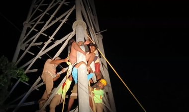 செல் போன் டவர் மீது ஏறி ரகளை செய்த சரக்கு பார்ட்டி!