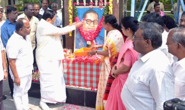 அம்பேத்கர் ஒரு ஜாதிக்கு சொந்தகாரர் அல்ல.....அமைச்சர் துரைமுருகன்! சத்துவாச்சாரி காந்திநகரில் இலவச மருத்துவ முகாம்!