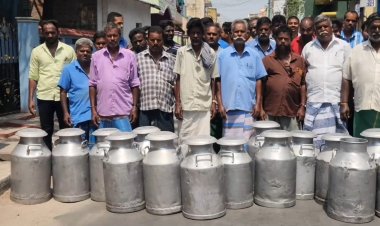 இப்போ போகிறோம்... திரும்பவம் வருவோம்! பால் கூட்டுறவு பணியாளர்கள் திடீர் போராட்டம்!