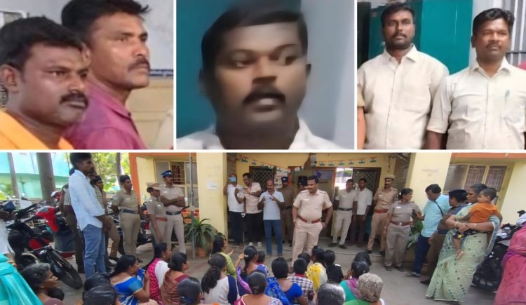5 போலீசார் சிறையில் அடைப்பு: குடும்பத்தினர் முற்றுகையால் காவல் நிலையத்தில் பரபரப்பு!
