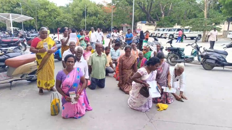 தாசில்தார் காலில் விழுந்த மக்கள்! பட்டாவுக்காக போராட்டம்!