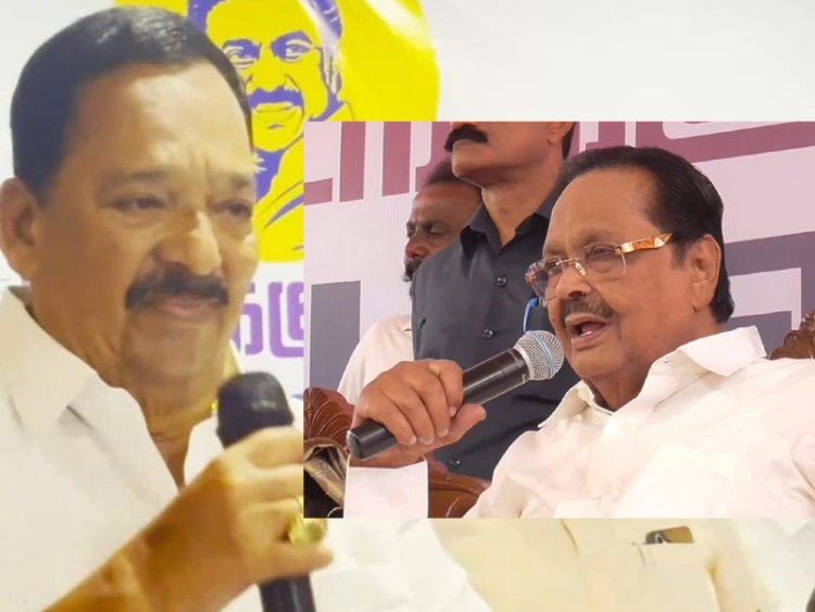 கலைஞர் சிலை மீது மை வீச்சு அலட்சியமாக பதிலளித்த அமைச்சர் காந்தி! ஆவேசமான அமைச்சர் துரைமுருகன்!