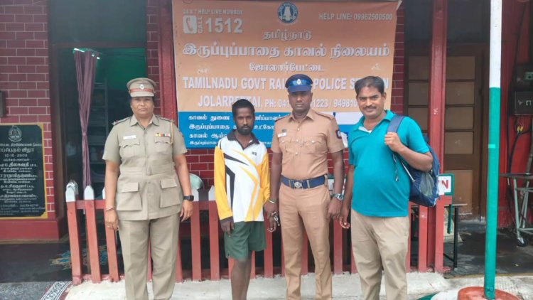 தண்டவாளத்தில் கற்களை வைத்த குடிபோதை ஆசாமி!