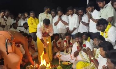 வேலூர் வருகிறார் விஜய்! பந்தல் கால் பூஜை நடந்தது!