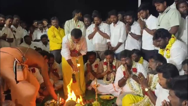 வேலூர் வருகிறார் விஜய்! பந்தல் கால் பூஜை நடந்தது!