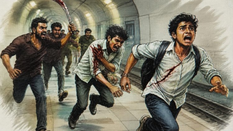 பட்டா கத்தியில் வெட்டிக் கொண்ட பச்சையப்பன் கல்லூரி மாணவர்கள்! போலீஸே இல்லையா என மக்கள் வருத்தம்!